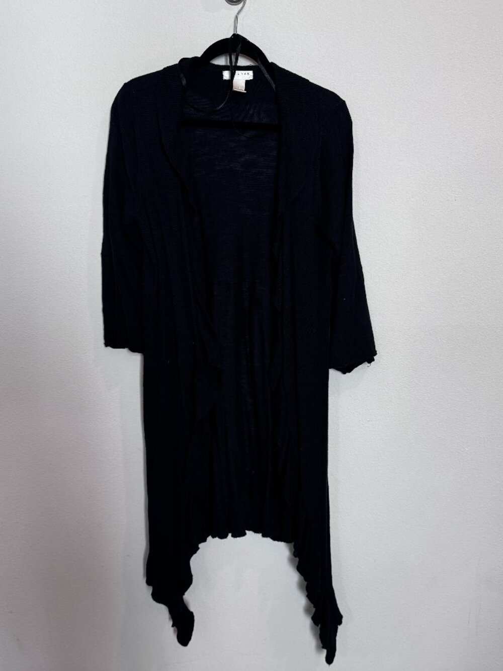 Kenar Black Asymmetrical Hi/Low Cardigan - L